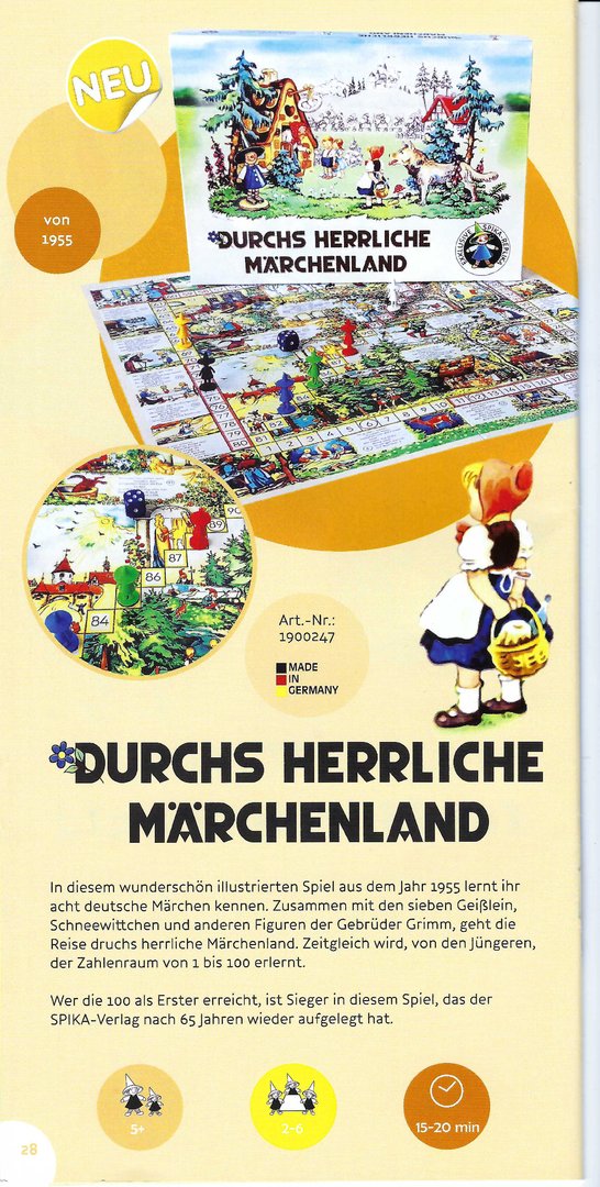 nostalgisches Würfelspiel "Durchs herrliche Märchenland"